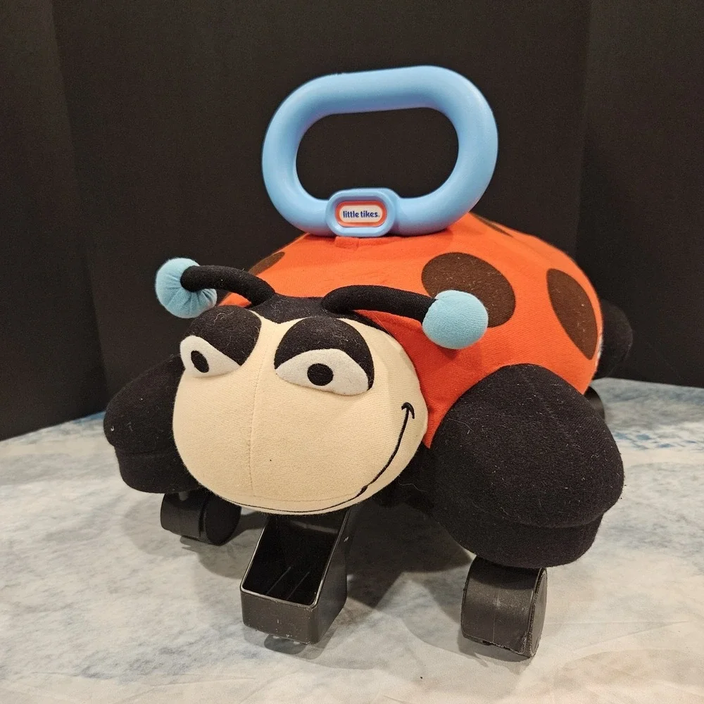 Vintage Little Tikes Ladybug Ride On Scooter Plush Toddler Toy Red Black‎